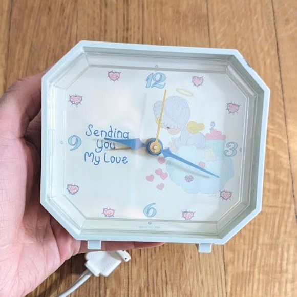 90s Precious Moments Small Plug In Alarm Clock. Sending You My Love Quote - Picture 3 of 8